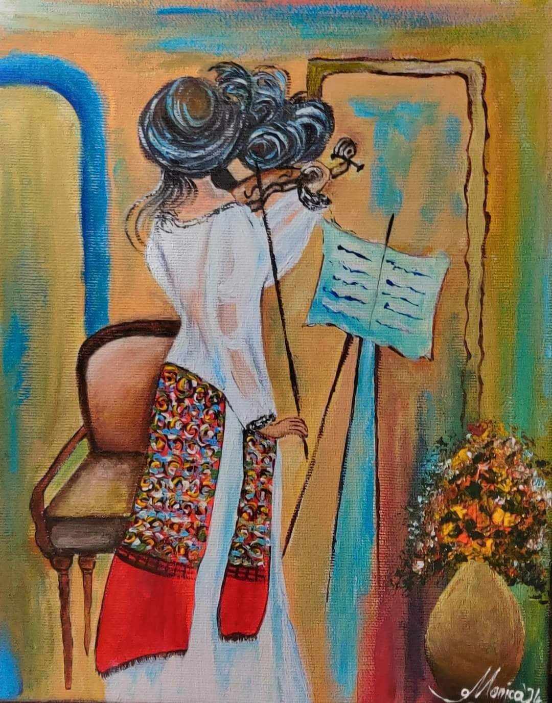 Violonista in costum national