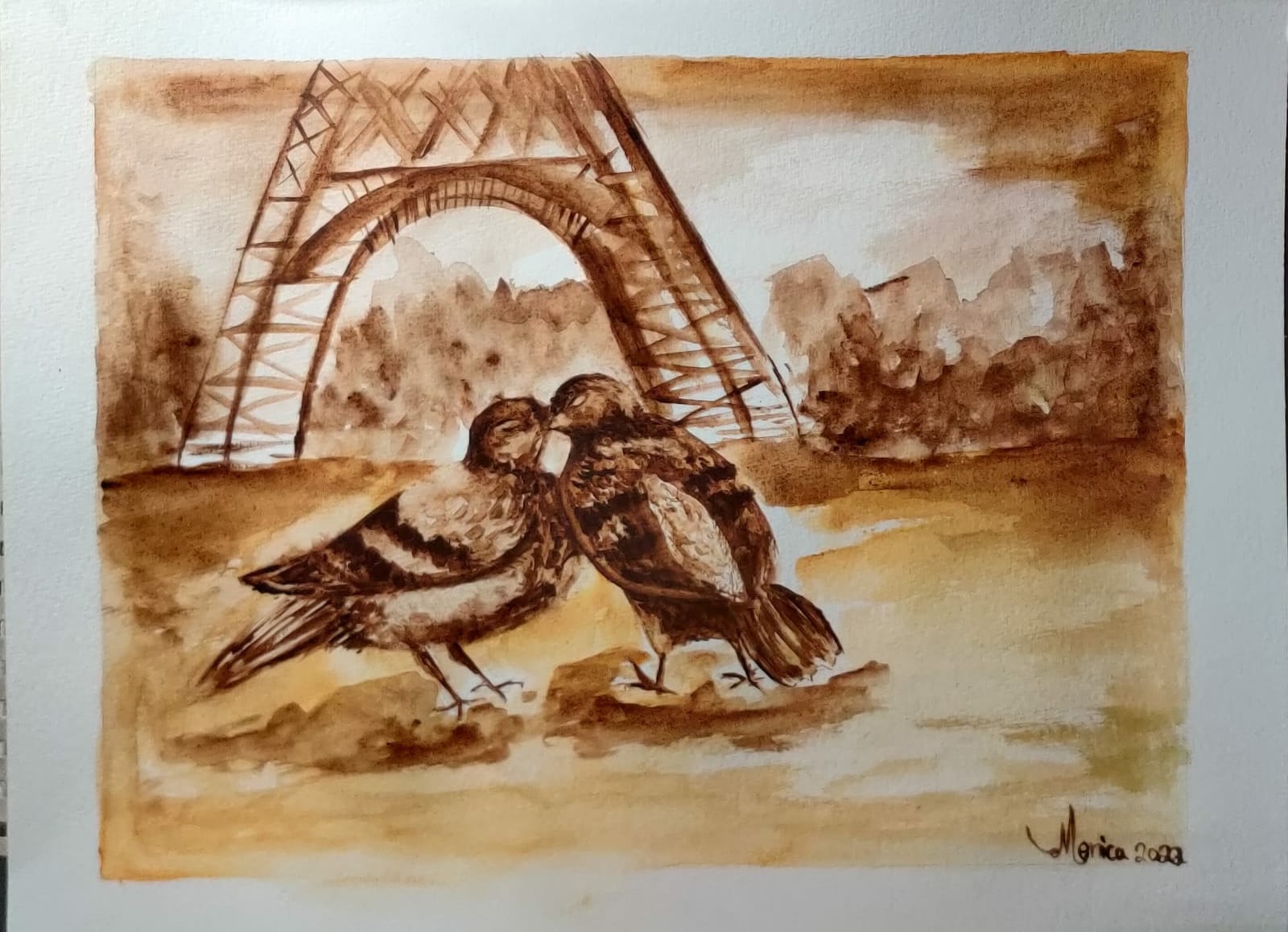 Parisul si doi indragostiti