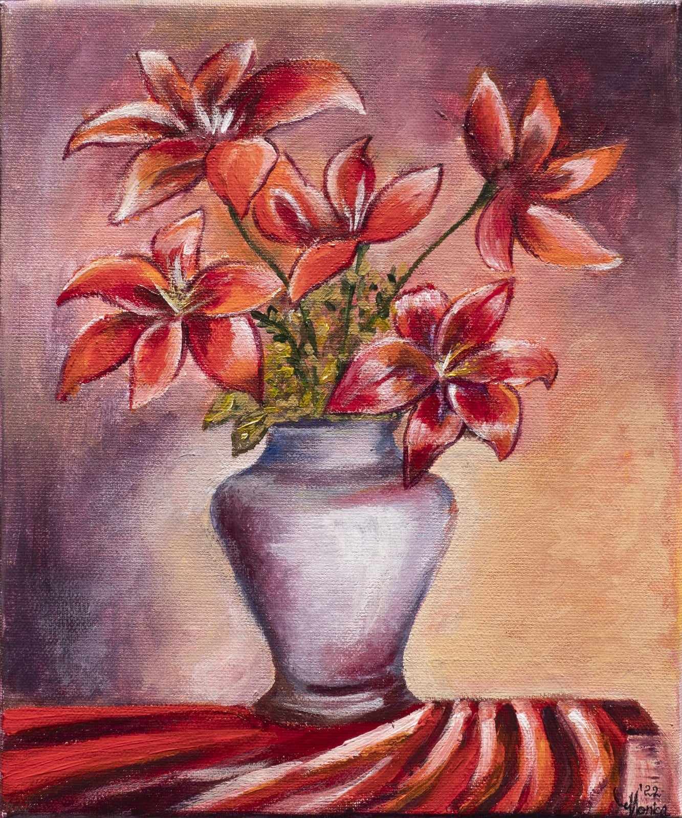 Flori rosii in vaza